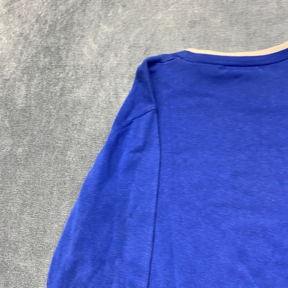 Talbots Sweater Mens Small Blue Knit Cotton Relaxed Fit Crew Neck Retro Outdoor - Picture 13 of 13